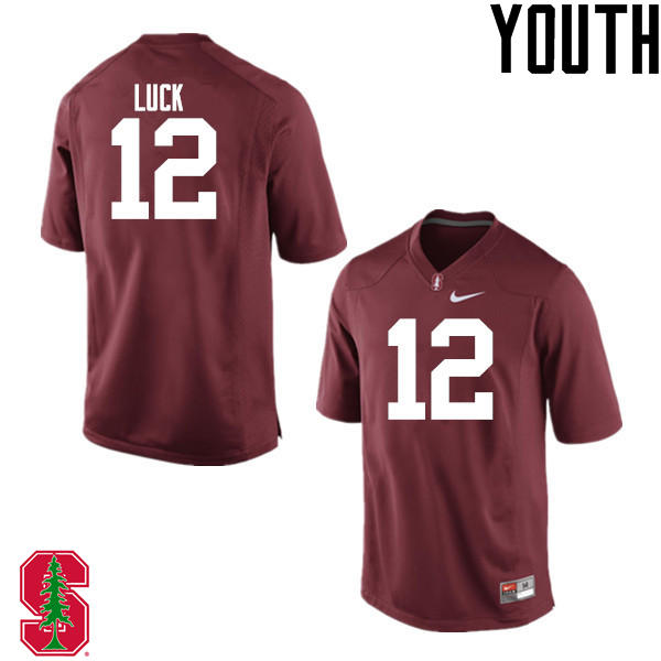 Youth Stanford Cardinal #12 Andrew Luck College Football Jerseys Sale-Cardinal